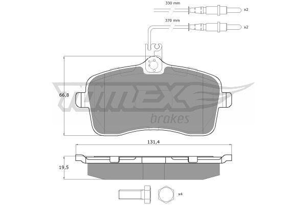 TOMEX BRAKES Комплект тормозных колодок, дисковый тормоз TX 14-67